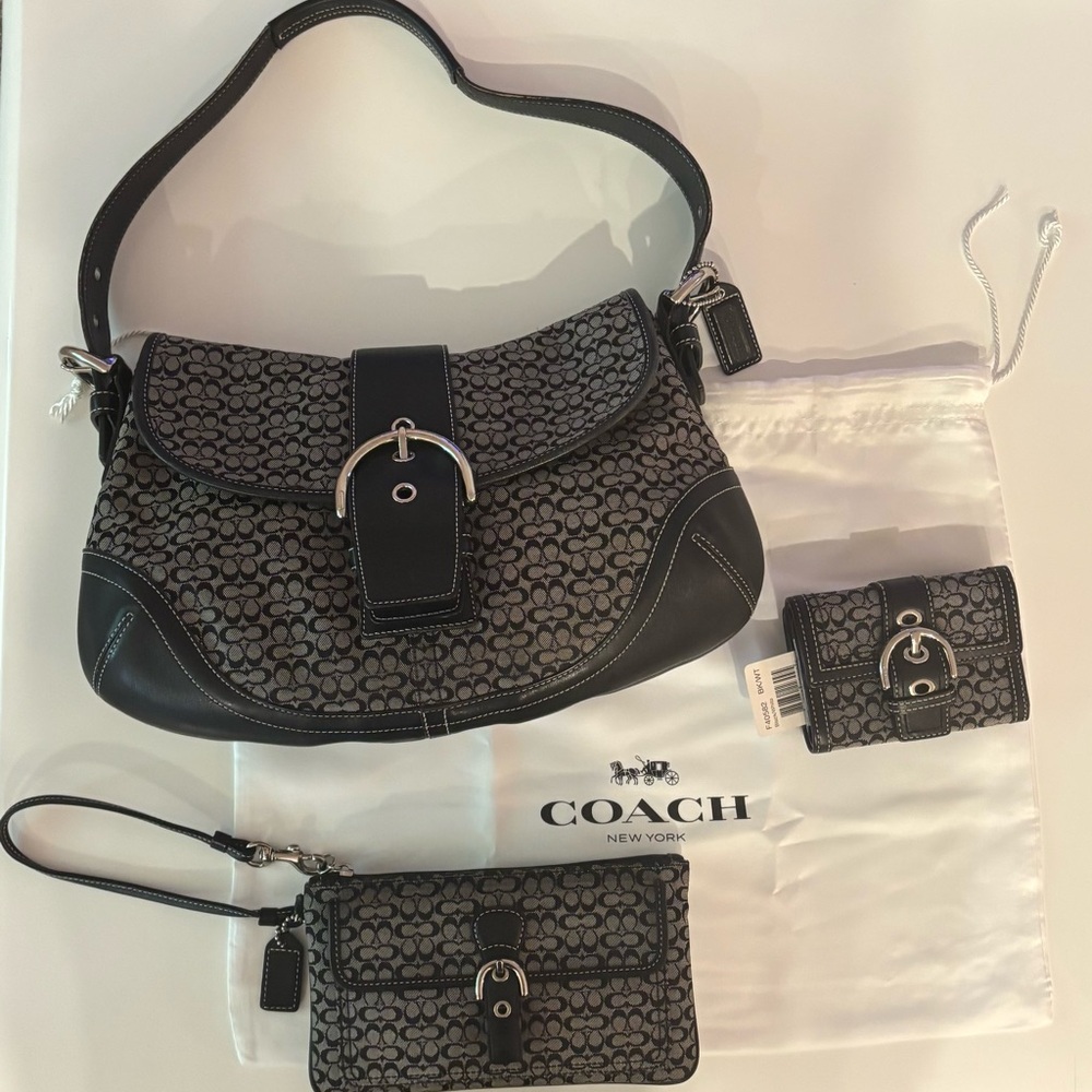 Coach SoHo Signature CC Black and Gray.